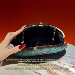 Pochette de soirée de luxe en strass et cristal, sac à main carré, sac à main scintillant en diamant pour femme, pour les fêtes et les mariages - Product Image 5