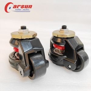 Roulettes de machine rétractables à tige filetée en nylon avec fonction de nivellement, roulement à billes, bande de roulement dure GD-40 - Product Image 3
