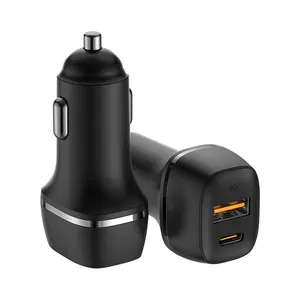 Mini USB Car Charger PD 20W Super Fast Charge USBC Dual Port Car Adapter For Phone