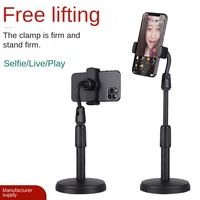 Support de téléphone portable 2 en 1 Support de tablette Bureau 360 Rotation pour Desktop Live Streaming Overhead Shoot Video Round Base