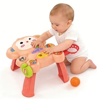 Table d'activités multifonctionnelle Bao Han en plastique, motif singe de dessin animé, avec marcheur pour bébé, vitesse réglable et fonctions musicales