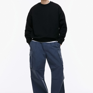 Oversized Oem Unisex Pullover Blank <b>Black</b> <b>Sweatshirt</b> Men Label logo Custom 100% Polyester Cotton Crew Neck <b>Sweatshirt</b> Wholesale - Product Image 1