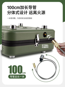 Réchaud à gaz de <span class=keywords><strong>camping</strong></span> pliable à 2 brûleurs, <span class=keywords><strong>portable</strong></span>, résistant au vent, avec poignée - Product Image 3