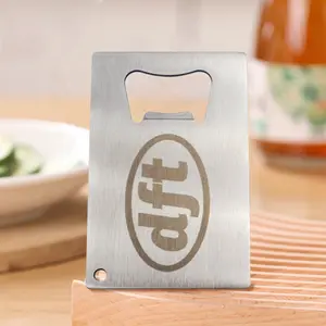 Customized Promotion Gift Card Shape Beer Opener Wallet Size Business Card Stainless Steel Opener Credit Card Bottle Opener