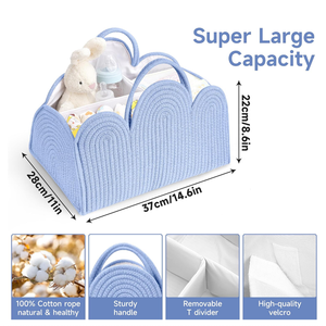 Cesta Organizadora <span class=keywords><strong>de</strong></span> <span class=keywords><strong>Pañales</strong></span> para Bebé a Precio Económico, Cesta <span class=keywords><strong>de</strong></span> Almacenamiento <span class=keywords><strong>de</strong></span> <span class=keywords><strong>Pañales</strong></span> <span class=keywords><strong>de</strong></span> Cuerda <span class=keywords><strong>de</strong></span> Algodón para Lista <span class=keywords><strong>de</strong></span> Regalos <span class=keywords><strong>de</strong></span> Baby Shower - Product Image 2