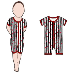 Tutine per Neonati all'Ingrosso con Stampa Dolce per San Valentino, Maniche Corte, Grazioso Pigiama in Bambù per Bambine - Product Image 5