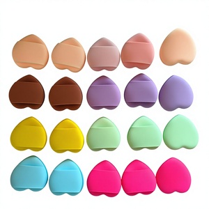 Mini piumino a forma di cuore, senza lattice, bifacciale, per uso a secco e a umido, per <span class=keywords><strong>ombretto</strong></span>, illuminante e correttore - Product Image 2