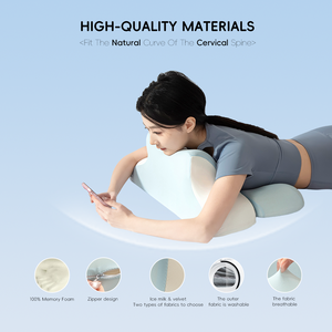 כרית ארגונומית מתכווננת מדגם YUE RISE בצורת חתול שמן מצויר וחמוד, עשויה מספוג זיכרון, לשינה ולקריאה - Product Image 3