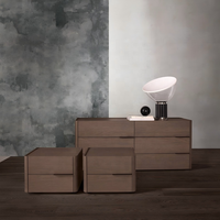 Commode personnalisée comptoir en bois poignée en aluminium mélamine imitation cuir tiroir intérieur buffet en placage de chêne