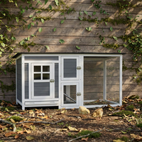 Poulailler en bois de sapin de qualité supérieure avec traitement anti-pourriture, cage extérieure pour volailles avec serrure sécurisée et nichoir pour poules pondeuses
