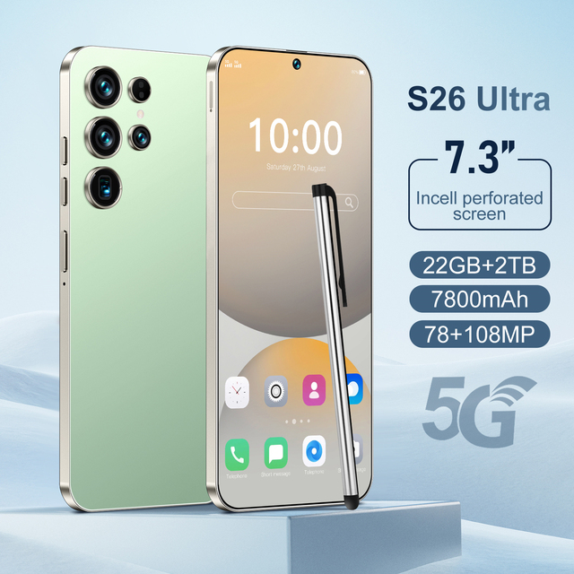 2026 Hot S26 Ultra 5G Smartphone 7.3" 22GB+2TB 7800mAh 108MP Android 15 Deca Core Unlocked Global