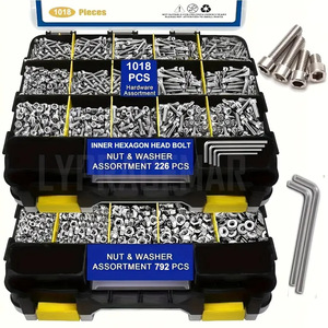 1018Pcs 304 Stainless Steel Internal Hex Screw Nut Washer Assortment Kit GBT71 Grade A Hand <b>Tool</b> <b>Set</b> - Product Image 2
