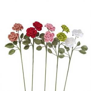 DREA Ramo de <span class=keywords><strong>Flores</strong></span> de Ganchillo Tejidas a Mano Premium, Tipo Trompeta, de Algodón Lavable para Decoración del Hogar y Bodas - Product Image 1