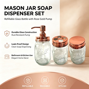 Couvercle de remplacement pour porte-brosse à dents résistant à la rouille, compatible avec les bocaux Mason à ouverture standard, couvercle distributeur <span class=keywords><strong>en</strong></span> métal <span class=keywords><strong>argenté</strong></span> à 4 trous pour bocaux Mason - Product Image 3