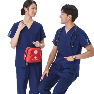 En solde : Tenue de travail pour dentistes, uniforme extensible pour médecins et infirmières, ensemble blouse et <span class=keywords><strong>pantalon</strong></span> en polyester et coton pour clinique, uniforme <span class=keywords><strong>médical</strong></span> économique - Product Image 3