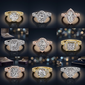 Anillo de Compromiso de Oro Sólido de 18K para Mujer con Diamante de Corte Brillante Redondo, Certificado GIA, Diseño Clásico con Halo - Product Image 3