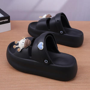 Sandalias negras de dibujos animados para mujer, suela gruesa de EVA, ligeras, cómodas, para interior y exterior, para verano, talla 35-40 - Product Image 3