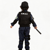 Kit de Mission Tactique SWAT pour Enfants – Ensemble de Costumes Professionnels 9 Pièces pour Garçons et Filles – Équipement de Fête d'Halloween en Plein Air