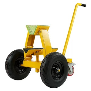 Carretilla de Mano Amarilla de Acero con 2 Ruedas, Carro de Transporte Industrial Resistente con Recubrimiento en Polvo - Product Image 4