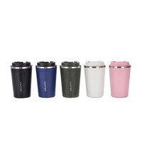 Tasse à café isotherme double paroi en acier inoxydable 304 de 500 ml (12 oz) avec affichage de la température, maintien au chaud 24h, grande capacité, style américain