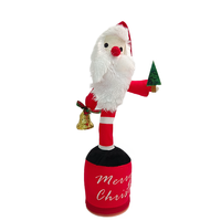 Robot musical chantant et dansant en peluche Père Noël avec rembourrage en coton PP, jouet amusant et mignon pour enfants, cadeau de Noël