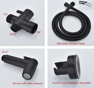 Матовый черный двухфункциональный ручной набор для биде - Product Image 6