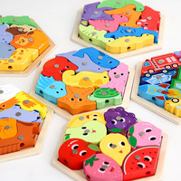 Puzzle Memancing Magnetik Kayu, Mengenal Hewan dan Lalu Lintas, Edukasi Dini Anak, Balok Bangunan, Latihan Koordinasi Tangan-Mata