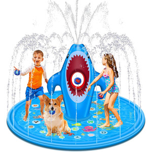 Inflatable Shark Water Spray Mat For Kids Outdoor Play Lawn Toy With Basketball Game And Spraying Feature - Product Image 5