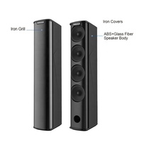 Altavoz de columna profesional de 100W, potente sistema de sonido de cine en casa con construcción de madera y aluminio, matriz de línea pasiva