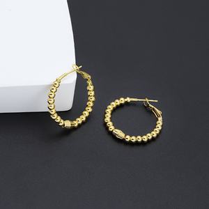 Boucles d'oreilles créoles tendance JXX pour femme, en laiton plaqué or 24 carats, petites, élégantes, idéales pour mariages, fêtes et cadeaux - Product Image 2