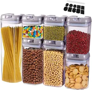 7 Stück Kunststoff Küche und Speisekammer Organisation Kanister Luftdichte Lebensmittel lager behälter mit Deckel Trocken futter