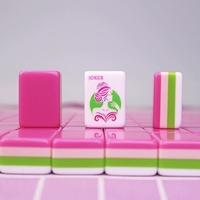 Vente directe usine : Jeu de Mahjong de luxe en acrylique, 160 tuiles, pour intérieur, quatre couches, motif éléphant, portable, version américaine
