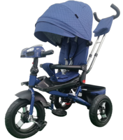 Tricycle pliable en plastique BAB WAY pour bébé, 3 roues avec poignée amovible, poussette de 7 pouces