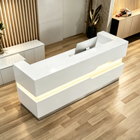 Comptoir de réception d'hôtel moderne KMJ, comptoir de réception de salon de beauté avec éclairage LED