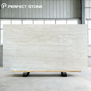 Prix d'usine, <span class=keywords><strong>dalle</strong></span> de <span class=keywords><strong>pierre</strong></span> de travertin blanc en marbre naturel pour revêtement mural, décoration de hall d'hôtel - Product Image 1