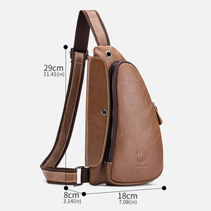 BULL CAPTAIN Genuine Leather Sling Bag Shoulder Daypack Sport Travel <b>Men</b> <b>Cross</b> Baody Bag Leather Chest Bag <b>Men</b> Vintage <b>Men</b> Bag - Product Image 5