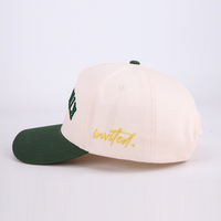 Gorras de Béisbol Clásicas de Alta Calidad OEM, Beige y Verde, de Dos Tonos, Personalizadas con Logotipo Bordado de 5 Paneles, Gorras Deportivas de Moda para Hombre