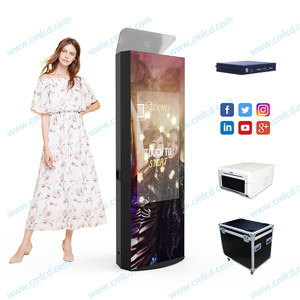 Haute résolution <span class=keywords><strong>72</strong></span> pouces miroir magique 4K 43 pouces écran tactile Photomaton avec roues Portable tour miroir Photo Booth Machine - Product Image 1