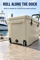 Grande glacière isotherme rotomoulée en plastique LLDPE de 240 QT, personnalisée et moderne, réutilisable, pour le transport de poisson, vin, aliments et eau salée, durable, 5 jours