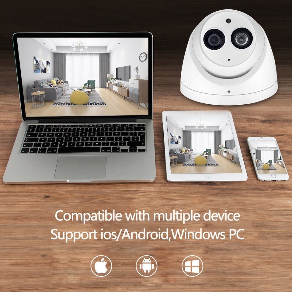 OEM 4631 English Russian Spanish Turret Dome 6MP POE Network CCTV