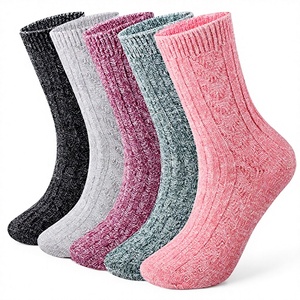 ElifeAcc 5 Pairs Thermal Winter Women's Over Knee <strong>Socks</strong> <strong>Wool</strong> Warm Multipack (Blue/Brown/Purple/Grey/Black Sizes <strong>UK</strong> 5.5-10) - Product Image 3