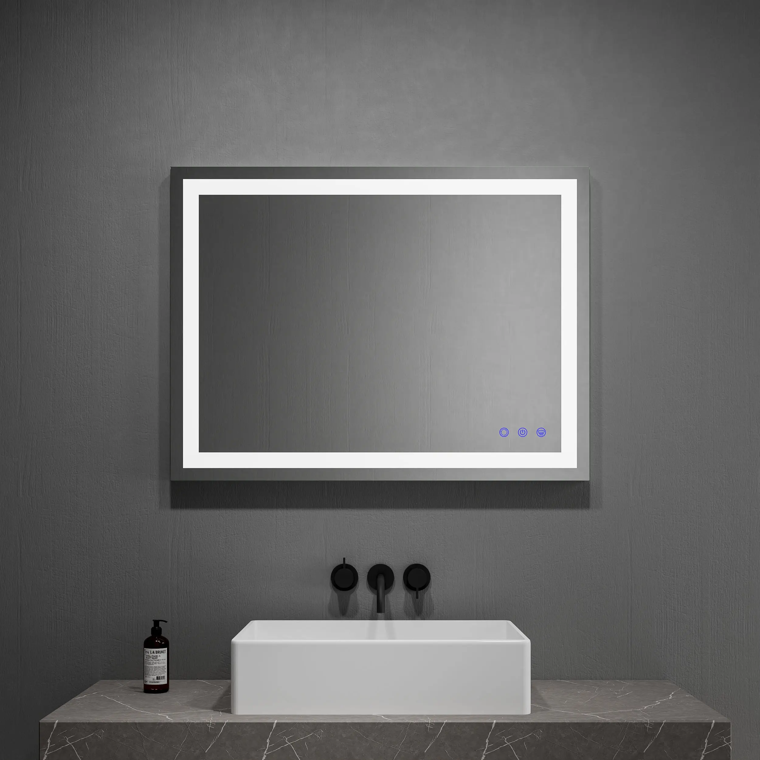 32X24 3000k/4000k/6000k Anti fendinebbia regolabile Smart e moderno illuminante specchio da bagno a Led senza cornice con luce