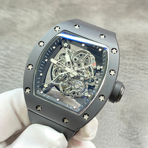 Luxury Hollow-out <b>Mechanical</b> <b>Watch</b>,Titanium Alloy Sturdy and Wear-resistant Case,Waterproof Rubber Strap Sports Men's Wristwatch - Product Image 2