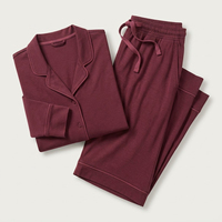 Ensemble de pyjama long en coton biologique pour femmes, imprimé, pyjamas pour femmes, vêtements de nuit écologiques pour femmes, vêtements de détente personnalisés pour femmes