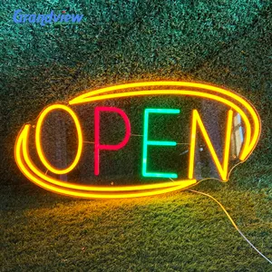 Manufacturer custom size waterproof led colorful open neon sign