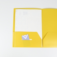 Classeur de projet recyclable A4 A5 B5 Deux poches Conception d'étiquettes transparentes 0.5mm Matériau PP Cadeau d'entreprise Ouvert à plat