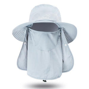 Unisex Adultos <span class=keywords><strong>YOLO</strong></span> Escalada Bucket <span class=keywords><strong>Hat</strong></span> Dobrável Flaps Nylon Face Tampa Do Pescoço para Esportes Diários Ao Ar Livre Pesca Chapéu Confortável - Product Image 2