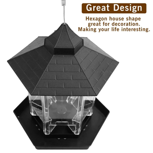High-quality Classic Design <strong>Wild</strong> <strong>Bird</strong> Natureally Fill Tray Hanging Hexagon Shaped Roof Feeder for Garden Yard Outside Decoration - Product Image 2