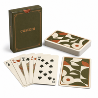 Cartes de jeu promotionnelles personnalisées pour programme de fidélité de restaurant, jeu de cartes en papier couché lisse 310 g/m² avec boîte à rabat en feuille de cuivre pour la fidélisation des clients