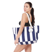 Grand sac de plage en toile à rayures multiples, fourre-tout étanche de grande capacité, nouvelle collection